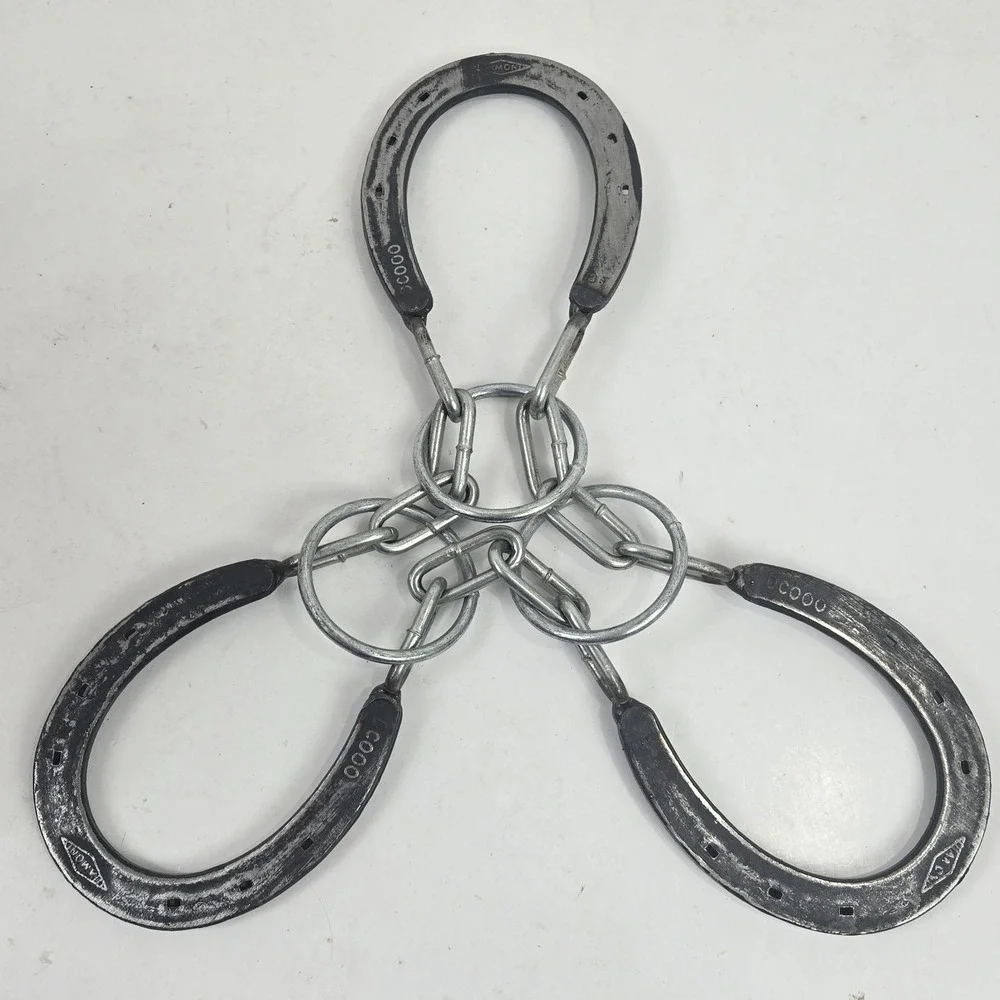 Vtg Diamond Classic Triple Horseshoe Ring Puzzle DC000 Western Decor Collectible